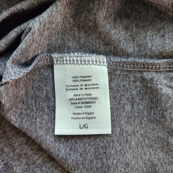 Reebok Men's Short Sleeve Shirt Large Gray Nice & Comfy - Picture 5 of 6